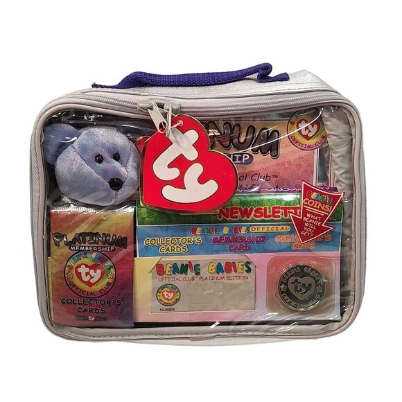 Ty Beanie Babies Official Platinum Edition Collector's Kit With Bear Cards & New - Picture 1 of 9